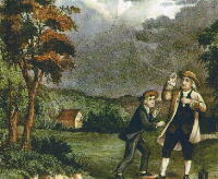 Franklin flies his kite